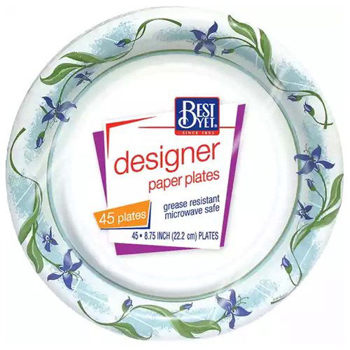 Best Yet Designer Paper Plates,  9"