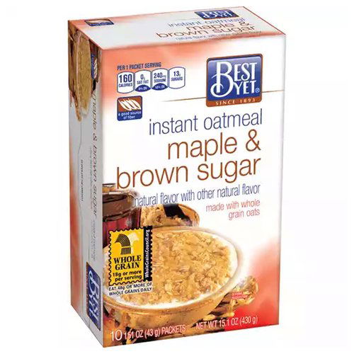 Best Yet Instant Oatmeal, Maple Brown Sugar