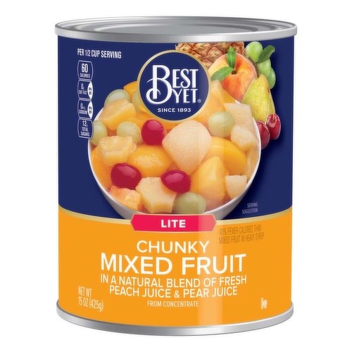 Best Yet Lite Chunky Mixed Fruit, 15 Oz