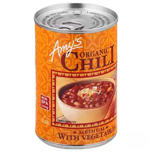 Amy's Organic Chili, Medium, Vegetables