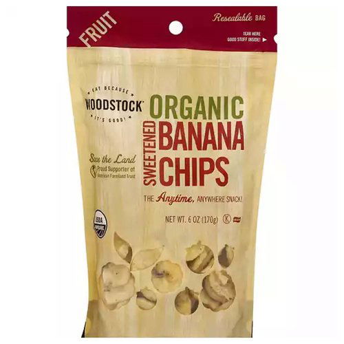 Woodstock Organic Banana Chips, Sweetened