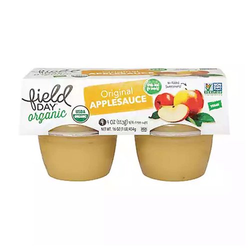 Field Day Organic Apple Sauce, Original (Pack of 4)