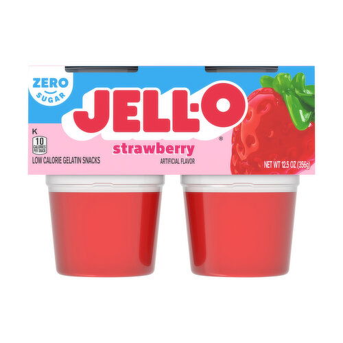 Jell-O Sugar Free Strawberry Gelatin Cups (4-pack)