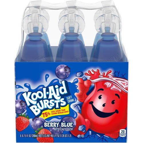 Kool-Aid Bursts Berry Blue Soft Drink, 6 count