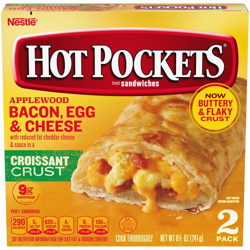 Hot Pockets Applewood Bacon, Egg and Cheese Sandwiches (2-count)