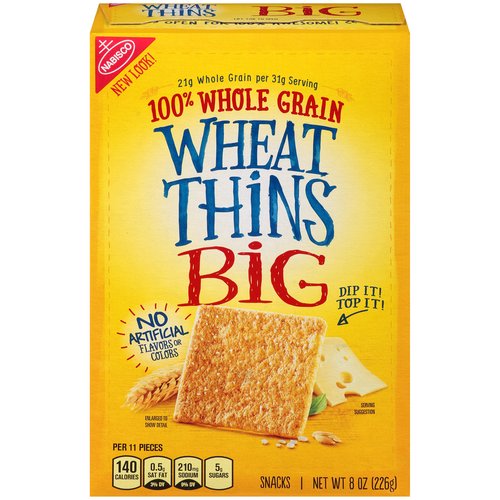 Wheat Thins BIG Whole Grain Wheat Crackers, 8 oz