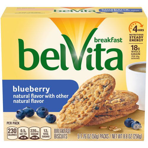 belVita Blueberry Breakfast Biscuits, 5 Packs (4 Biscuits Per Pack)