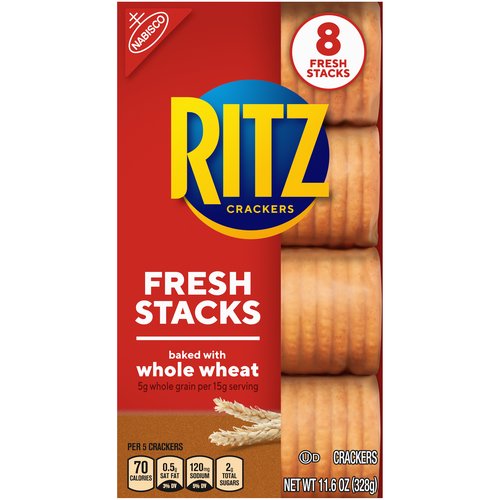 RITZ Fresh Stacks Whole Wheat Crackers, 8 Count, 11.6 oz