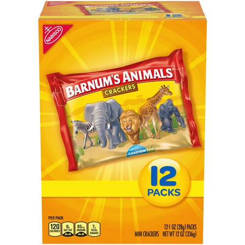 Barnum's Original Animal Crackers, 12 - 1 oz Snack Packs