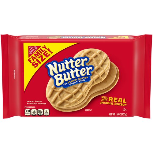 Nutter Butter Family Size Peanut Butter Sandwich Cookies, 16 oz