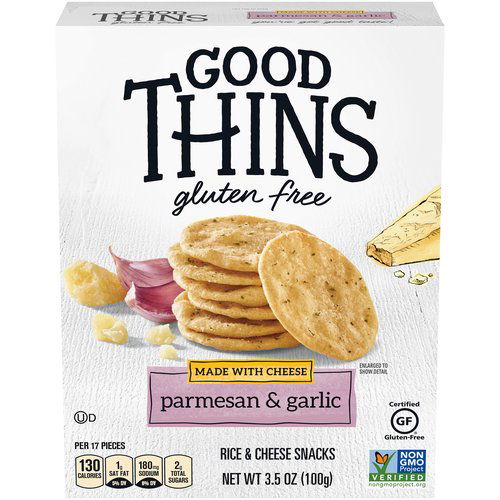 Good Thins Parmesan & Garlic Rice & Cheese Snacks Gluten Free Crackers