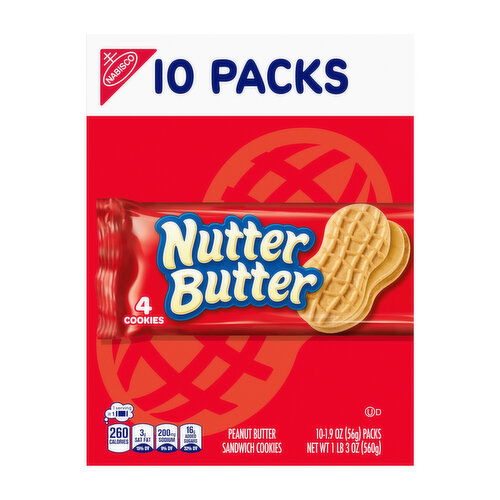 Nutter Butter Peanut Butter Sandwich Cookies Multipack (10 count)