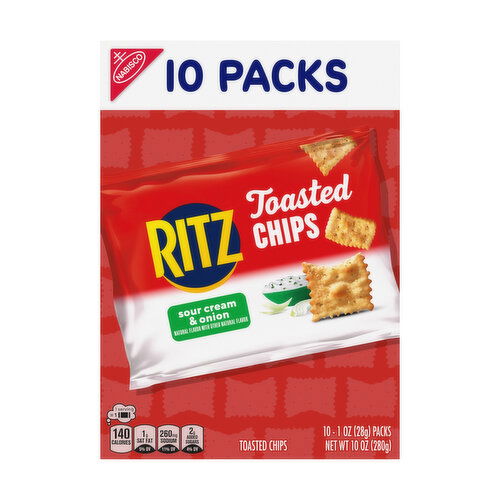 Ritz Toasted Chips Sour Cream and Onion Crackers, 10ct
