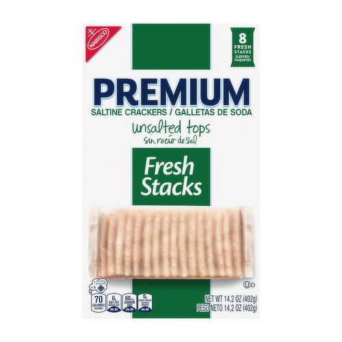 Premium Fresh Stacks Unsalted Tops Saltine Crackers