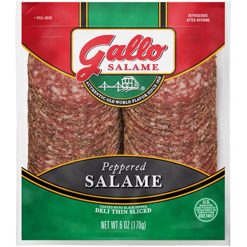 Gallo Salame Deli Thin Sliced Peppered Hard Salami