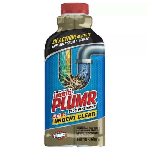 Liquid Plumber Clog Remover, Urgent Clear