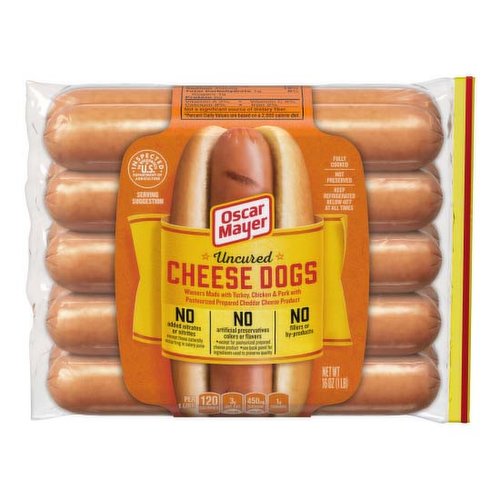 Oscar Mayer Hot Dogs, Uncured, Cheese 