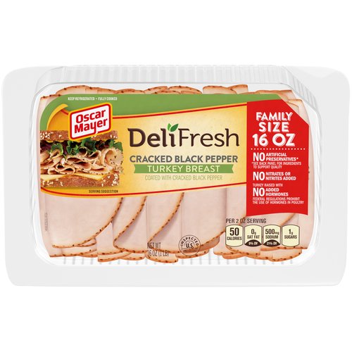 Oscar Mayer Deli Fresh Turkey Breast, Cracked Black Pepper, Family Size