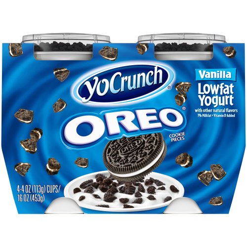 YoCrunch Lowfat Vanilla with Oreo Yogurt (Pack of 4)