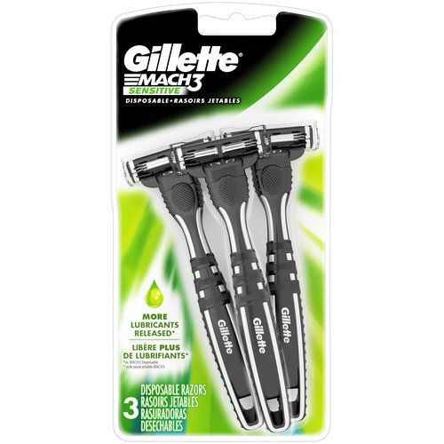 Gillette Mach3 Men’s Disposable Razors, Sensitive