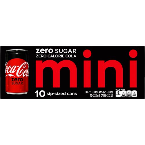 Coca Cola Zero Sugar Mini, Cans (Pack of 10)