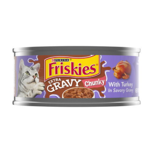 Friskies Extra Gravy Chunky with Turkey in Savory Gravy Cat Food