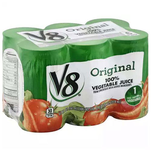 V8 100% Vegetable Juice (Pack of 6)