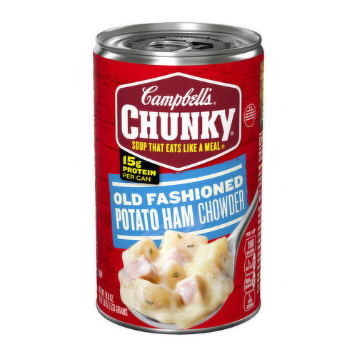 Campbell's Chunky Soup, Old Fashioned Potato Ham Chowder, 18.8 Oz