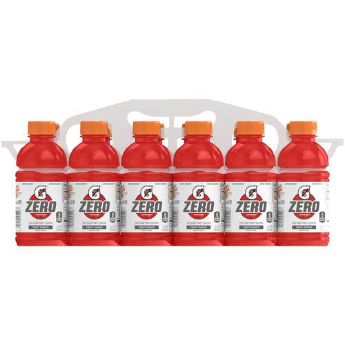 Gatorade Zero Sugar, Fruit Punch, Bottles (Pack of 12)