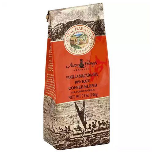 Royal Hawaiian Coffee, Alan Wong's Vanilla Macadamia Nut Ka'u Roast, Ground