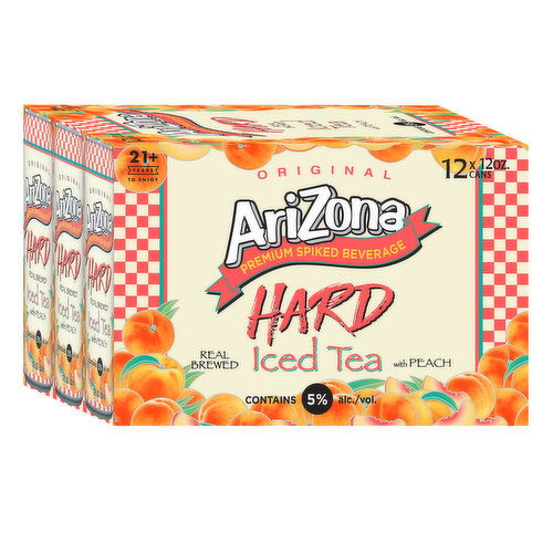 Arizona Hard Peach Tea, 12oz (12-pack)