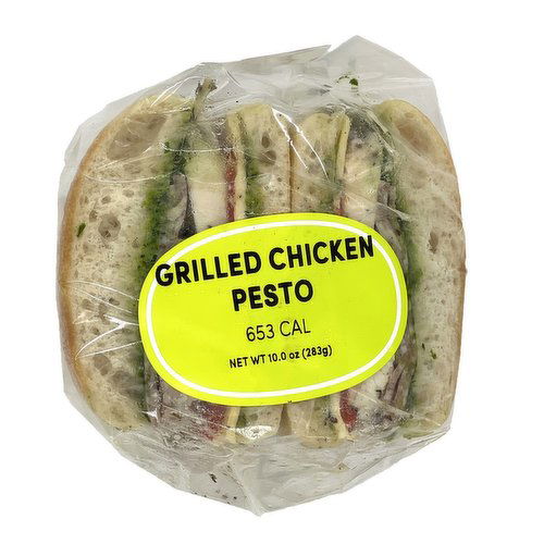 Sandwich, Grilled Chicken with Pesto and Arugula