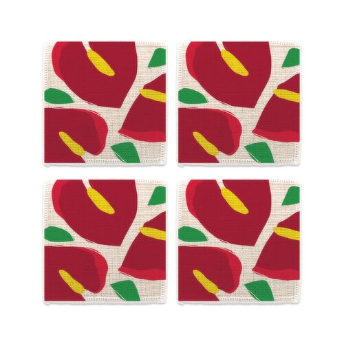Holiday Canvas Coaster Anthurium