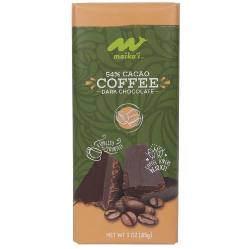 Maika`i Coffee 54% Cacao Dark Chocolate Bar