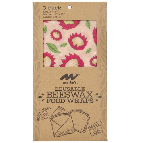 Maika`i Reusable Beeswax Food Wrap Pink Protea