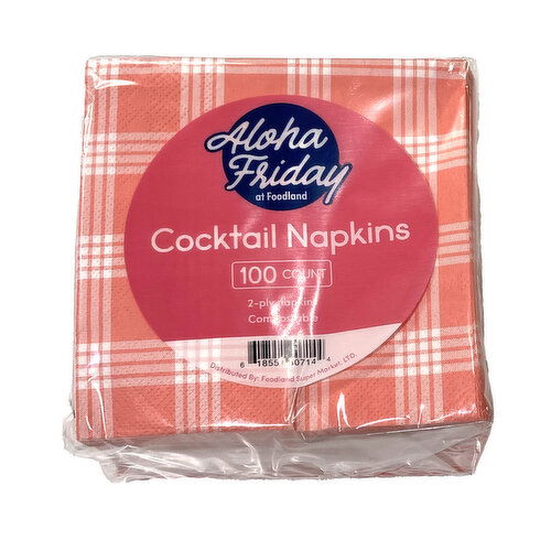 Aloha Friday Guava Palaka Cocktail Napkins