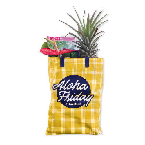 Foodland Aloha Friday Yellow Palaka Reusable Bag