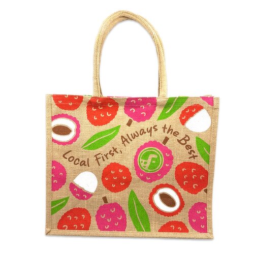 Foodland Jute Tote Lychee