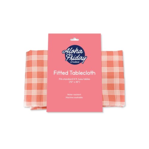 Aloha Friday Guava Palaka Fitted Tablecloth
