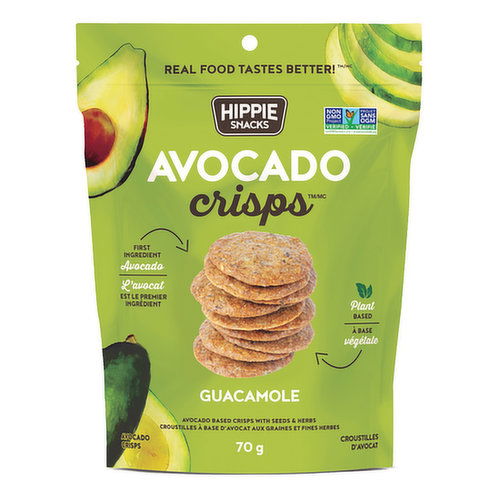 Hippie Snacks Avocado Crisps Guacamole