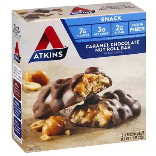 Atkins Snack Nut Roll, Caramel Chocolate