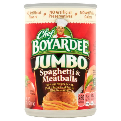 Chef Boyardee Spaghetti & Jumbo Meatballs, 14.5 Oz