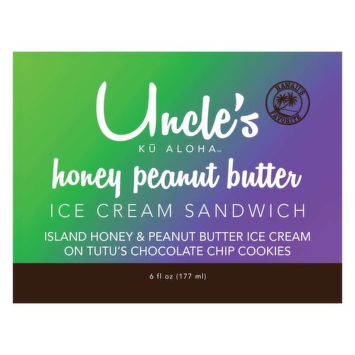 Uncle's Honey Peanut Butter Ice Cream Sandwich