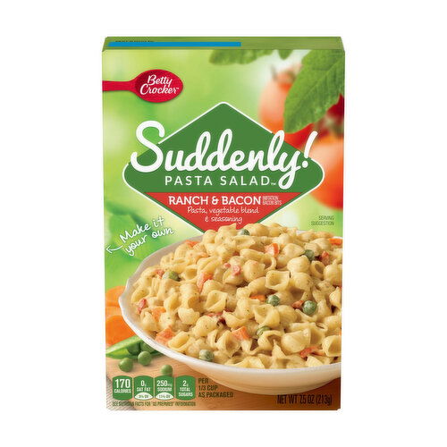 Betty Crocker Suddenly! Pasta Salad Ranch & Bacon Vegetable Blend & Seasoning Pasta