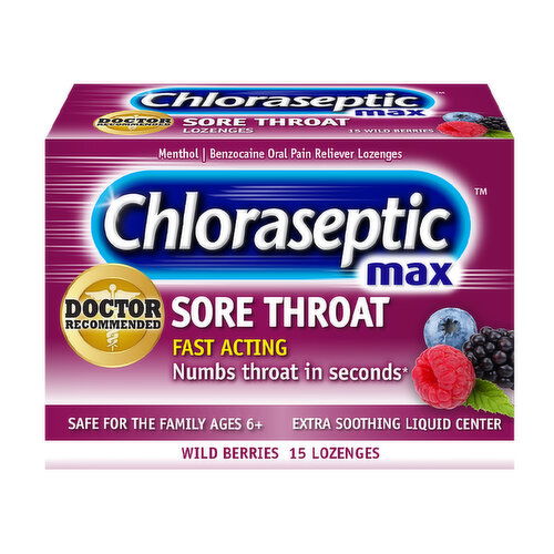 Chloraseptic Lozenges Max Liquid Wild Berries