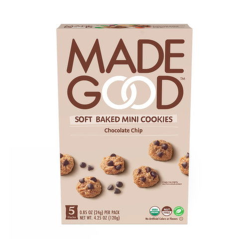 MadeGood Soft Baked Mini Cookies, Chocolate Chip