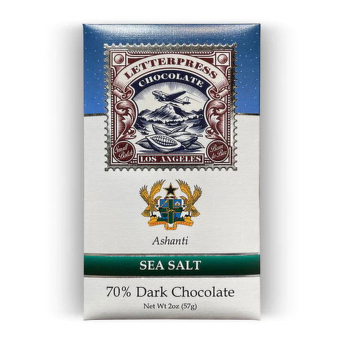 Letterpress Sea Salt Ghana 70% Dark Chocolate