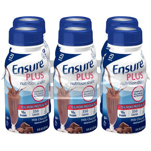 Ensure Plus Nutrition Shake, Milk Chocolate, Bottles (Pack of 6)