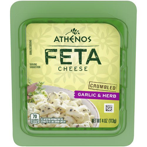 Athenos Crumbled Feta Cheese, Garlic and Herb