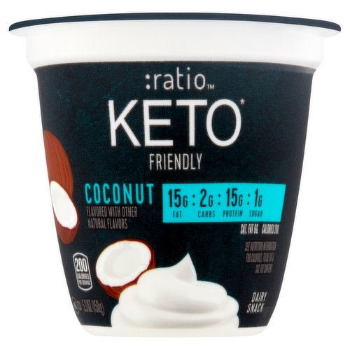 Ratio KETO Friendly Yogurt Cultured Dairy Snack, Coconut